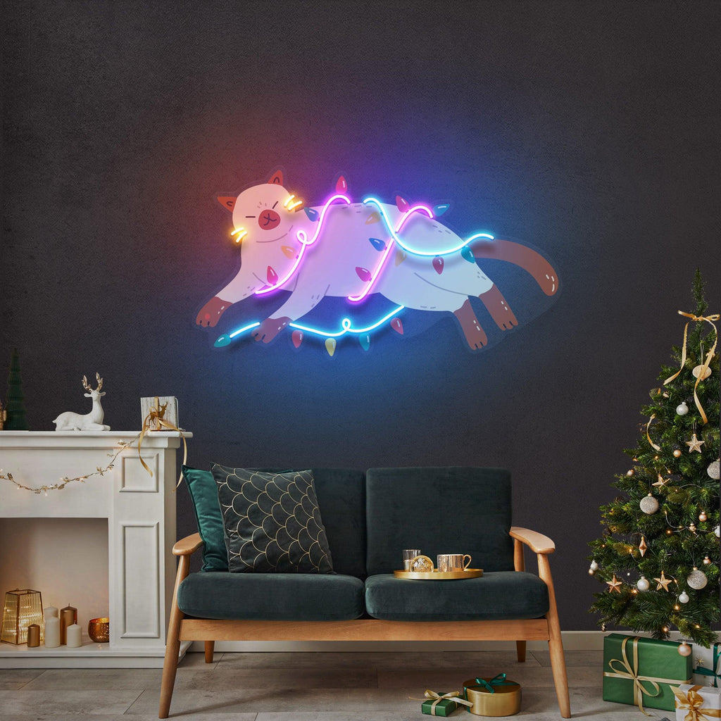 Chill Cat Figured Led Neon Lamp