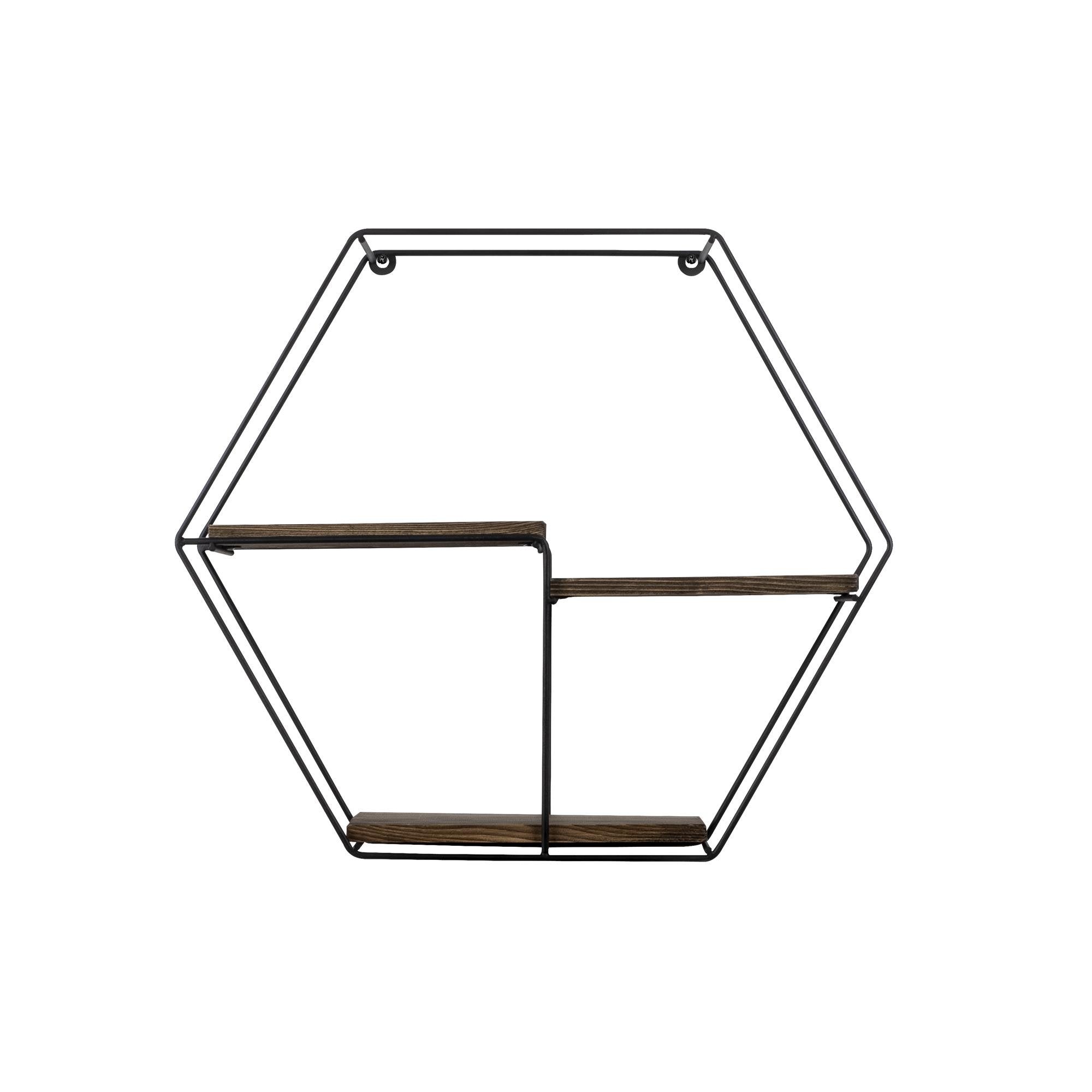 CM-004-SRK Dekoratif Ahşap Metal Duvar Rafı | ByLamp