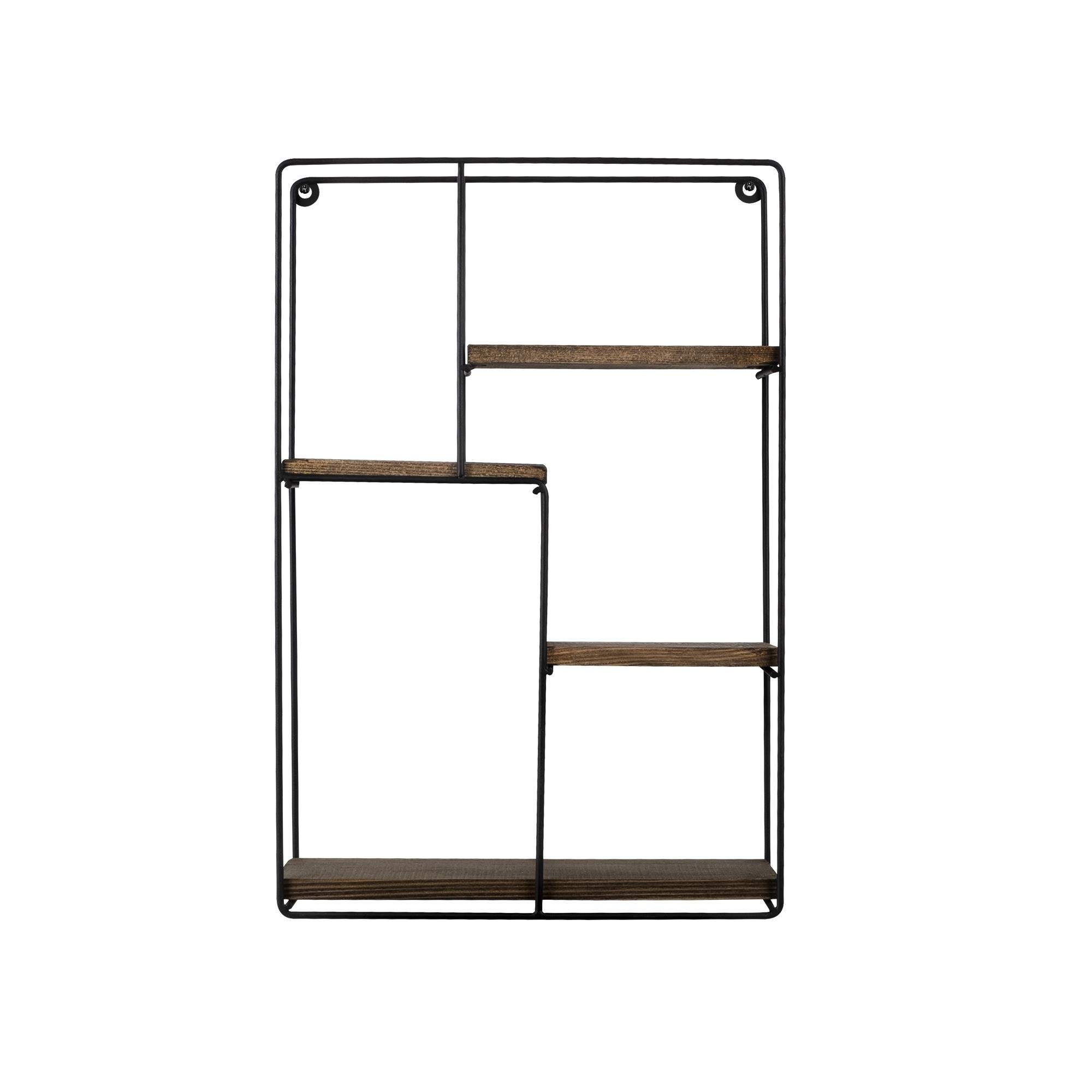 CM-006-SRK Dekoratif Ahşap Metal Duvar Rafı | ByLamp