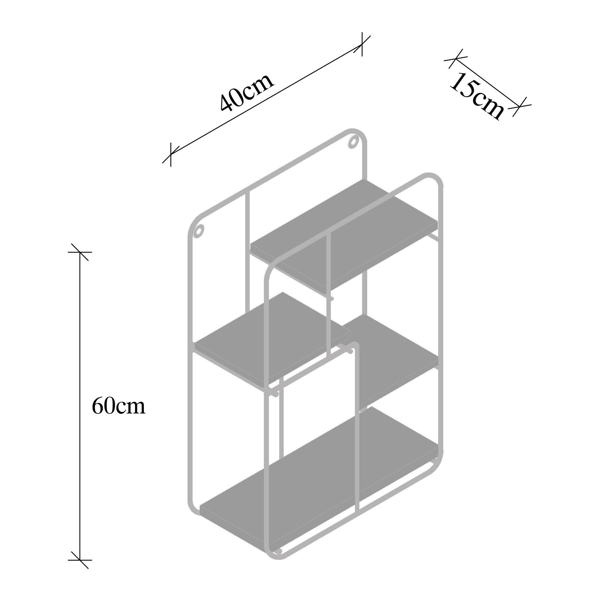 CM-006-SRK Dekoratif Ahşap Metal Duvar Rafı | ByLamp