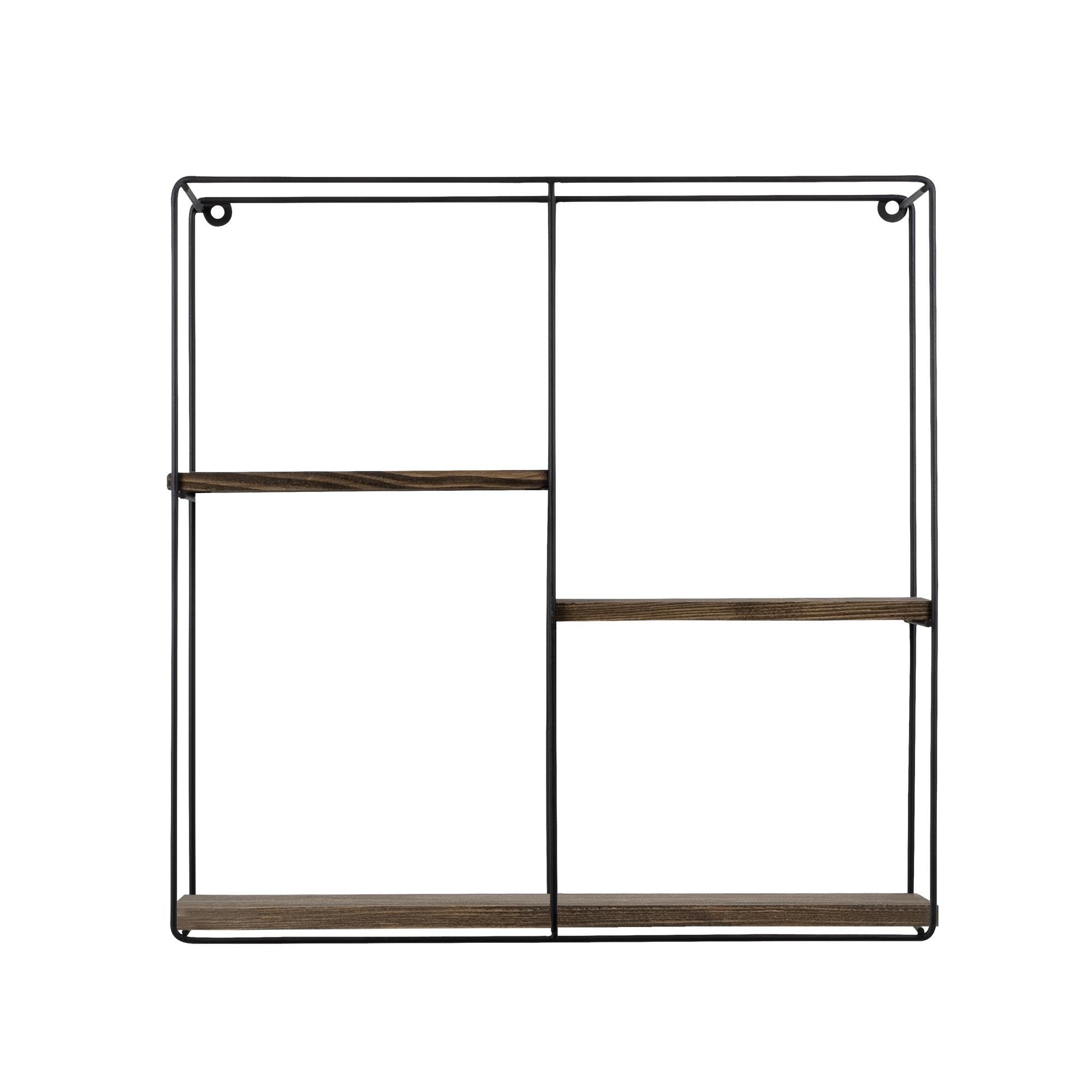 CM-010-SRK Dekoratif Ahşap Metal Duvar Rafı | ByLamp