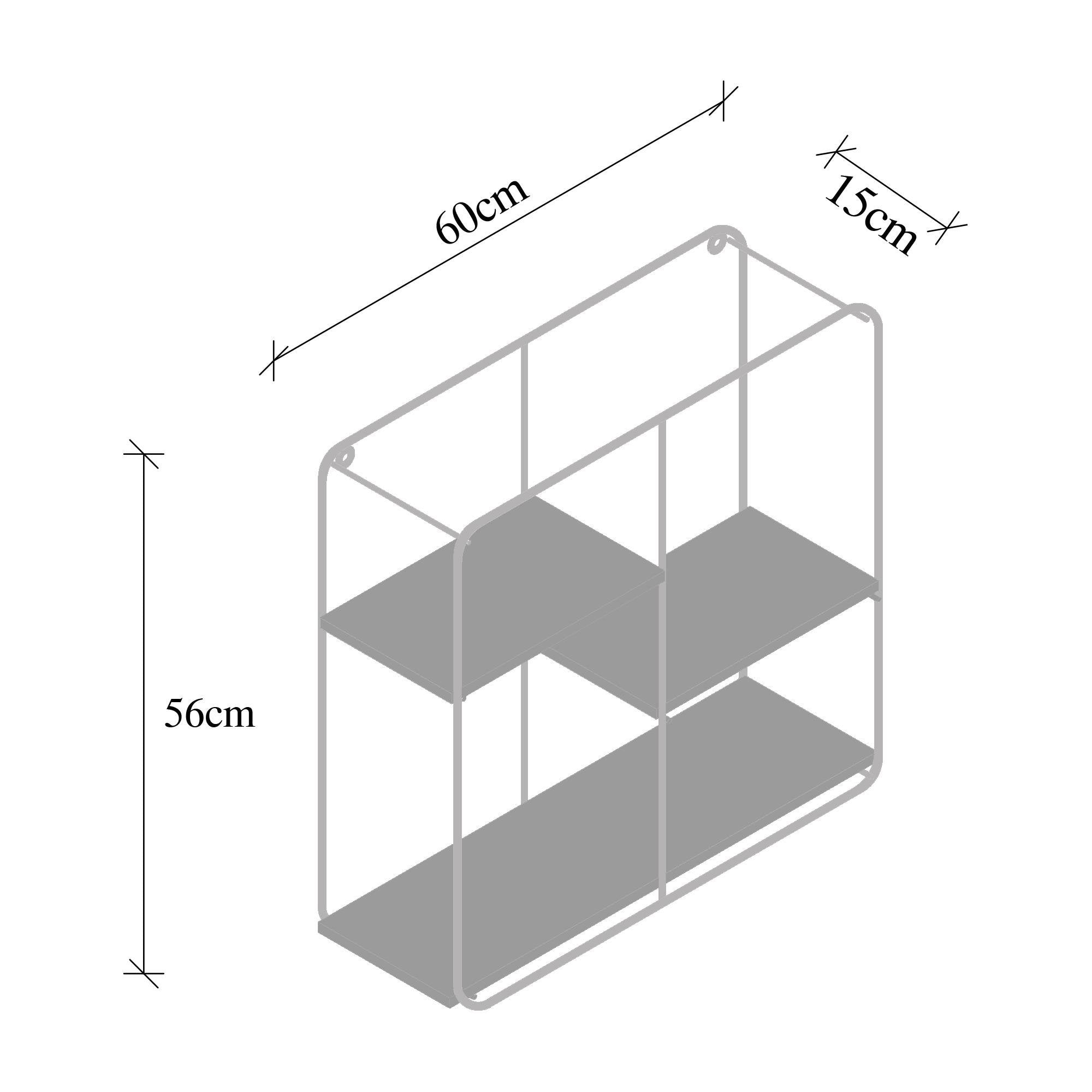 CM-010-SRK Dekoratif Ahşap Metal Duvar Rafı | ByLamp