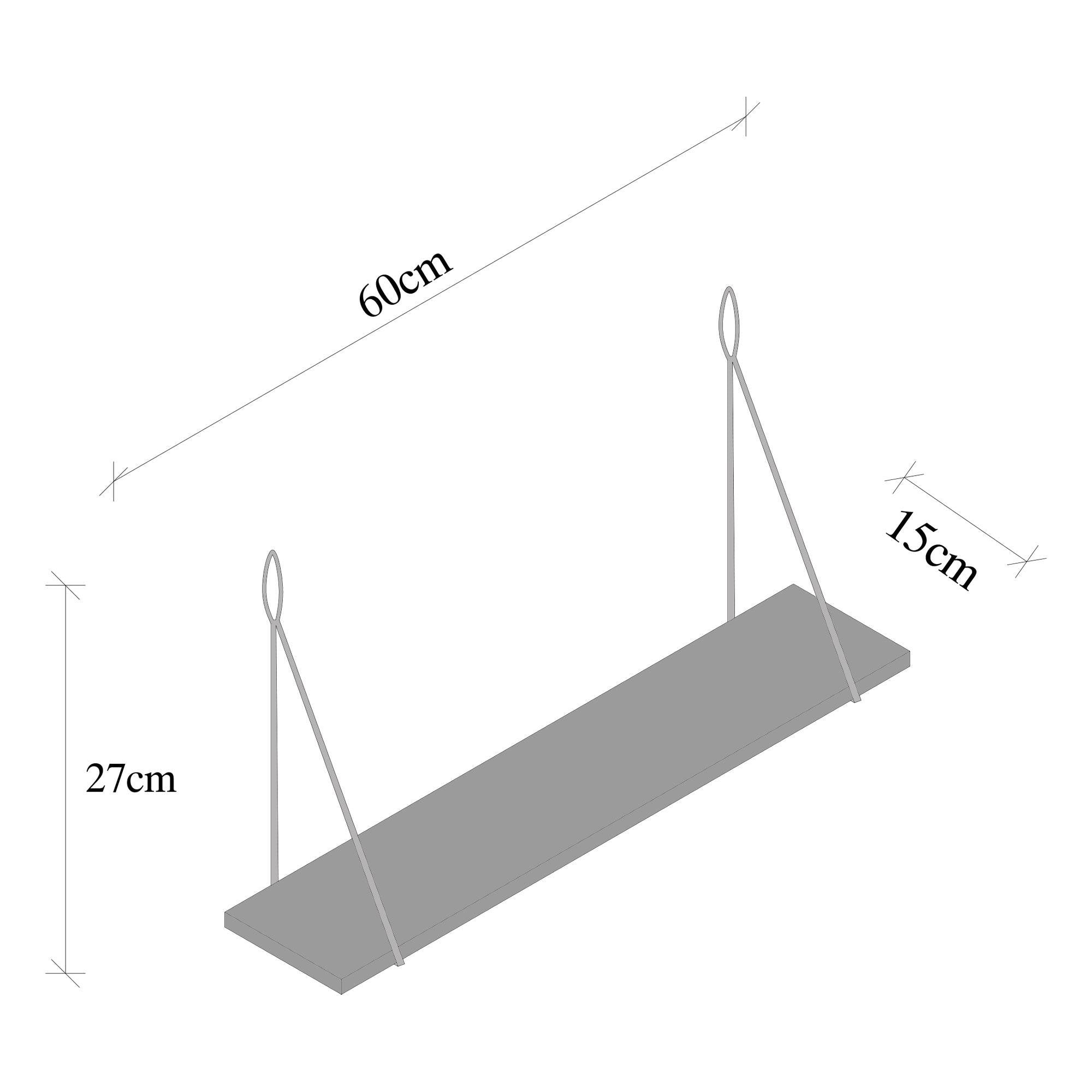 CM-015-SRK Dekoratif Ahşap Metal Duvar Rafı | ByLamp