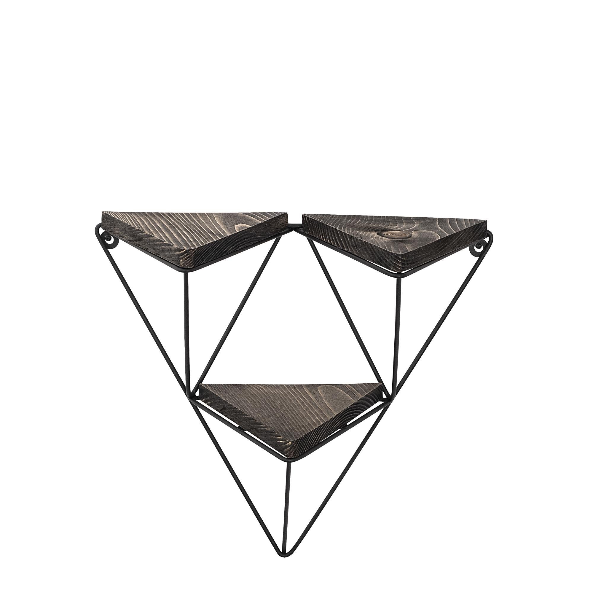 CM-017-SRK Dekoratif Ahşap Metal Duvar Rafı | ByLamp