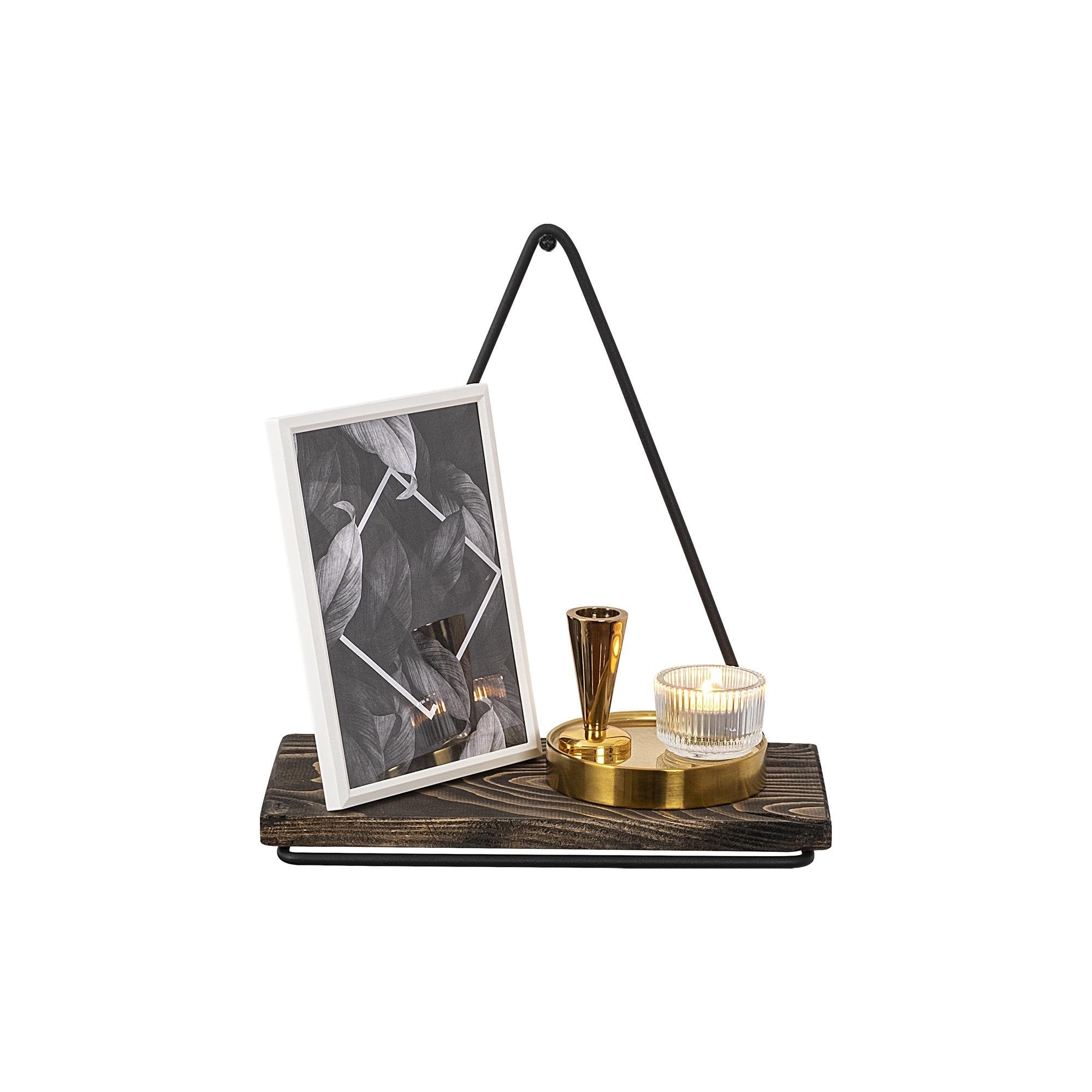 CM-020-SRK Dekoratif Ahşap Metal Duvar Rafı | ByLamp