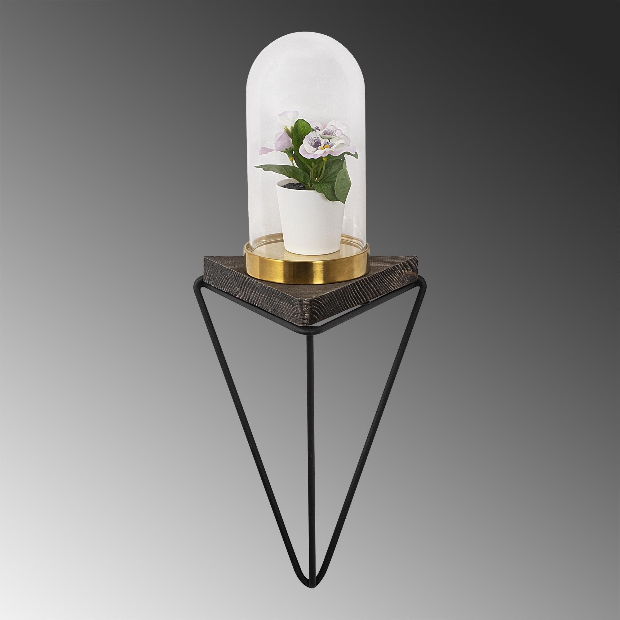 CM-021-SRK Dekoratif Ahşap Metal Duvar Rafı | ByLamp