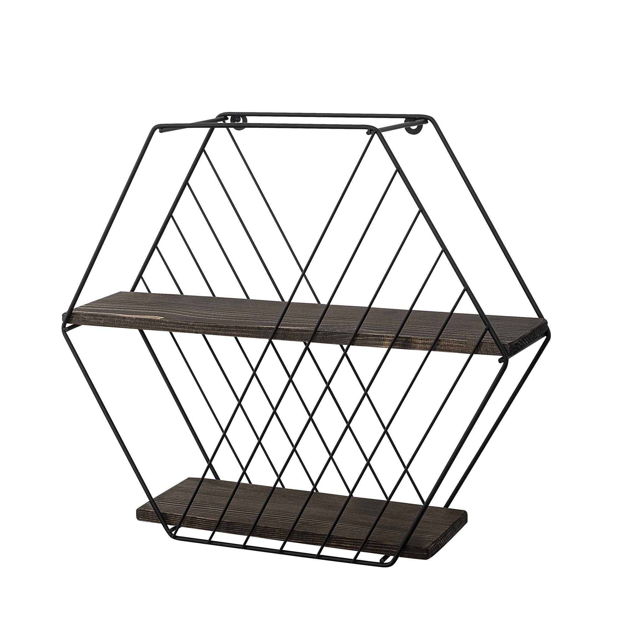 CM-023-SRK Dekoratif Ahşap Metal Duvar Rafı | ByLamp