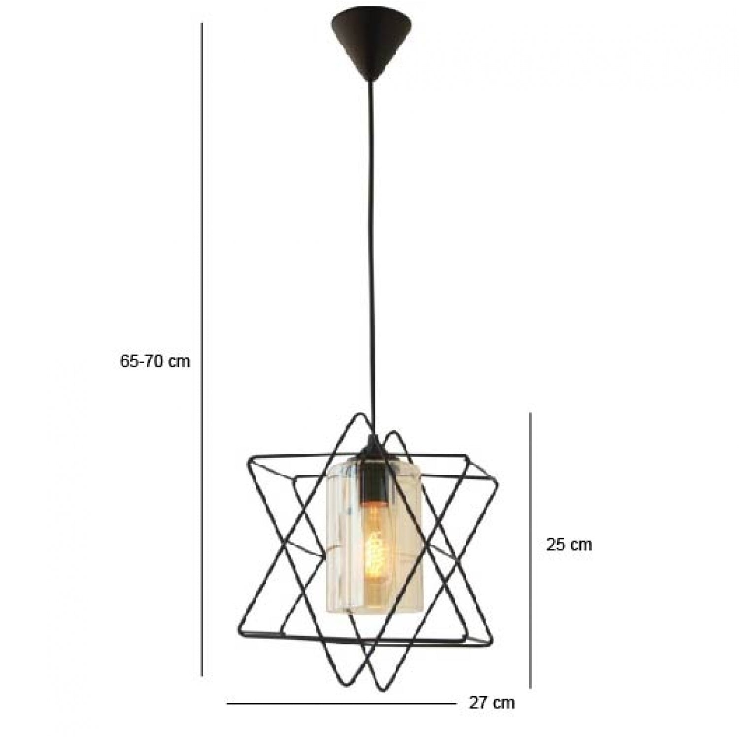 Decorative Metal Star Star Black Ceiling Wire Pendant Lamp | ByLamp