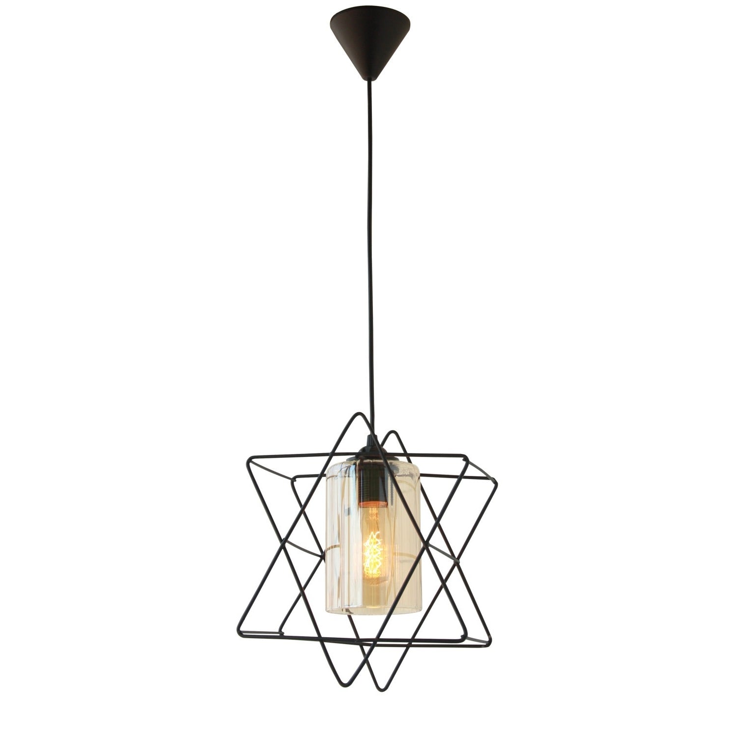 Decorative Metal Star Star Black Ceiling Wire Pendant Lamp | ByLamp