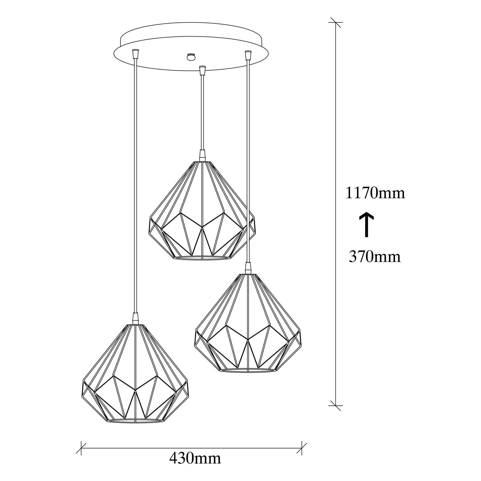 Diamond S 704 3 Tel Sarkıt Aydınlatma | ByLamp