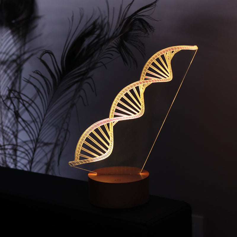 DNA Çift Sarmal Figürlü Dekoratif Hediye Led Masa Lambası | BYLAMP