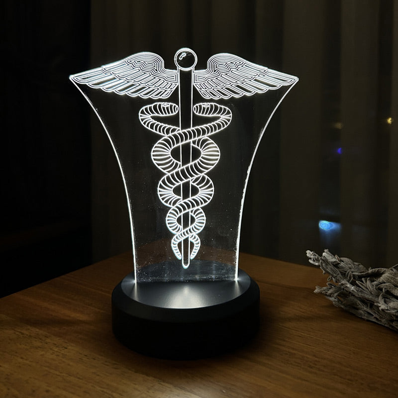 3-D medicine symbol LED lamp