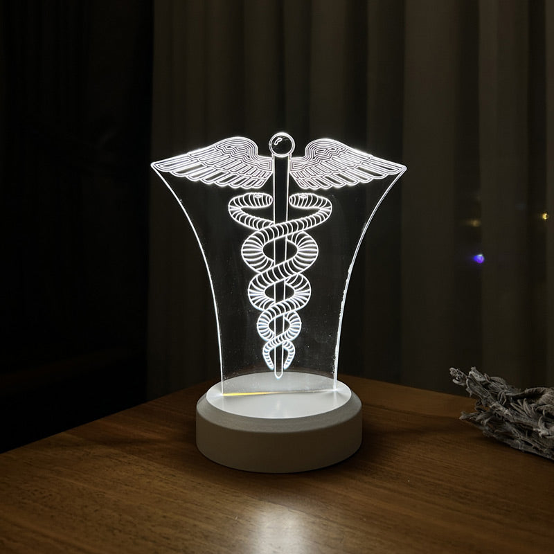 3-D medicine symbol LED lamp