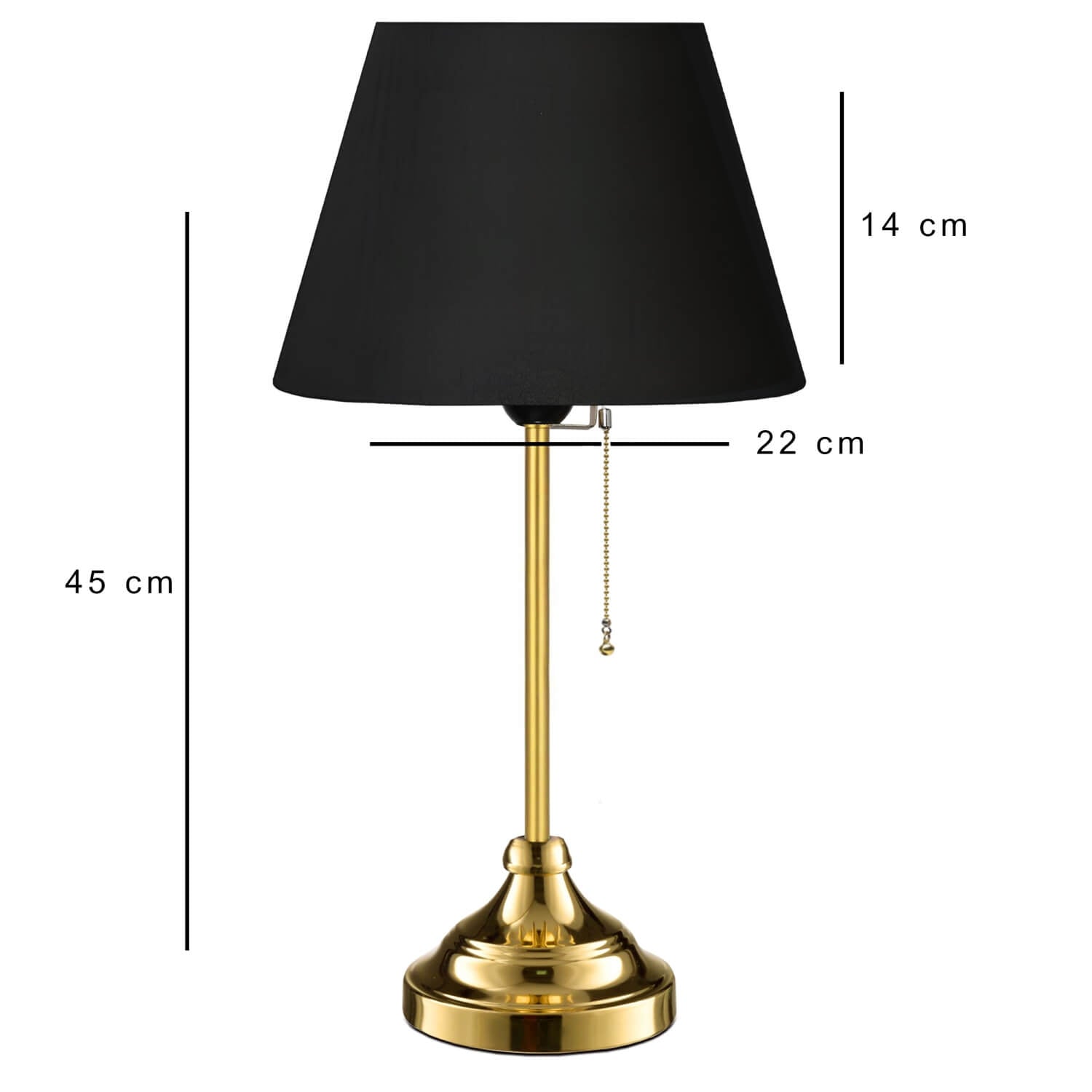 Edel Gold Body Black Shade Lampshade | ByLamp