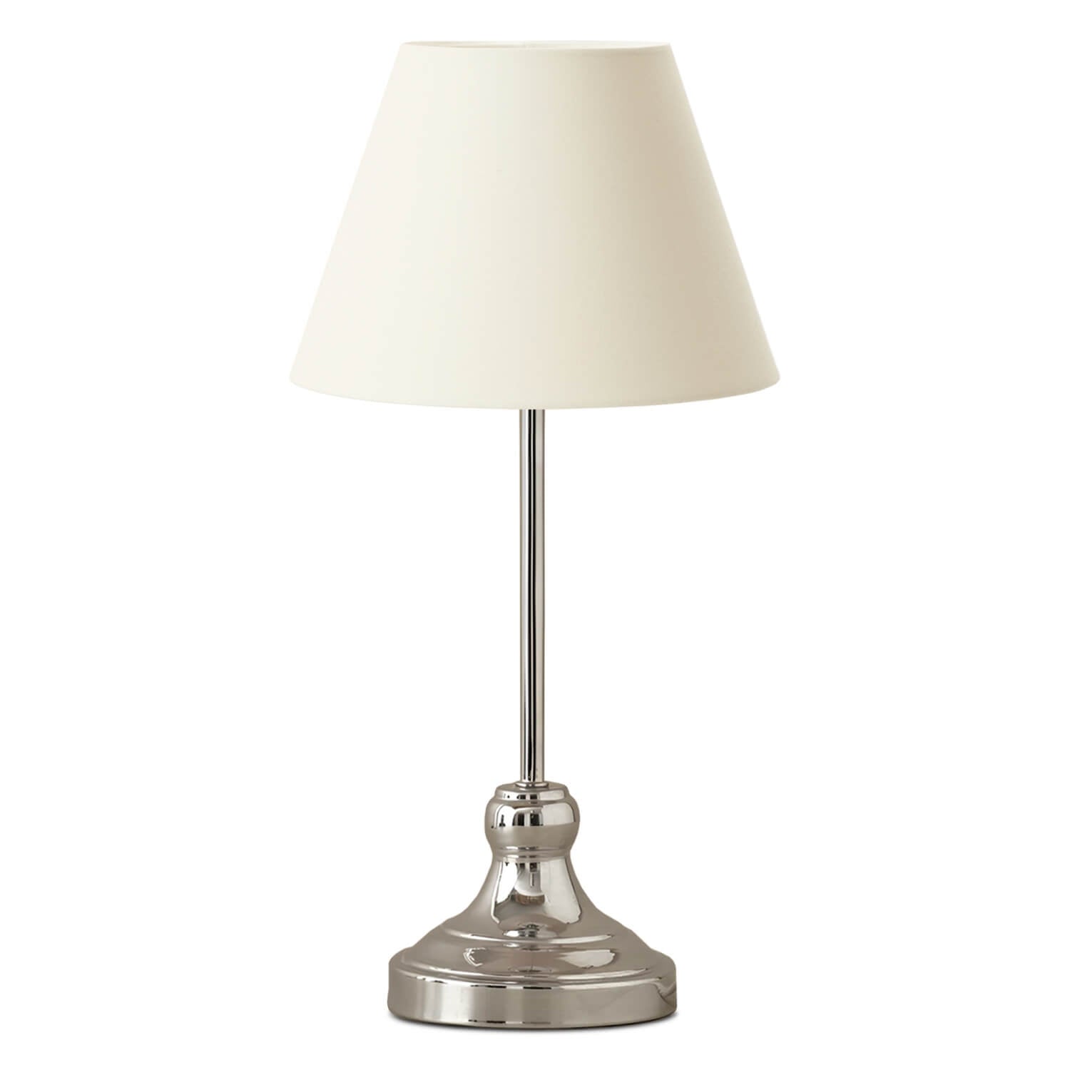 Edel Chrome Body White Shade Table Lamp | ByLamp