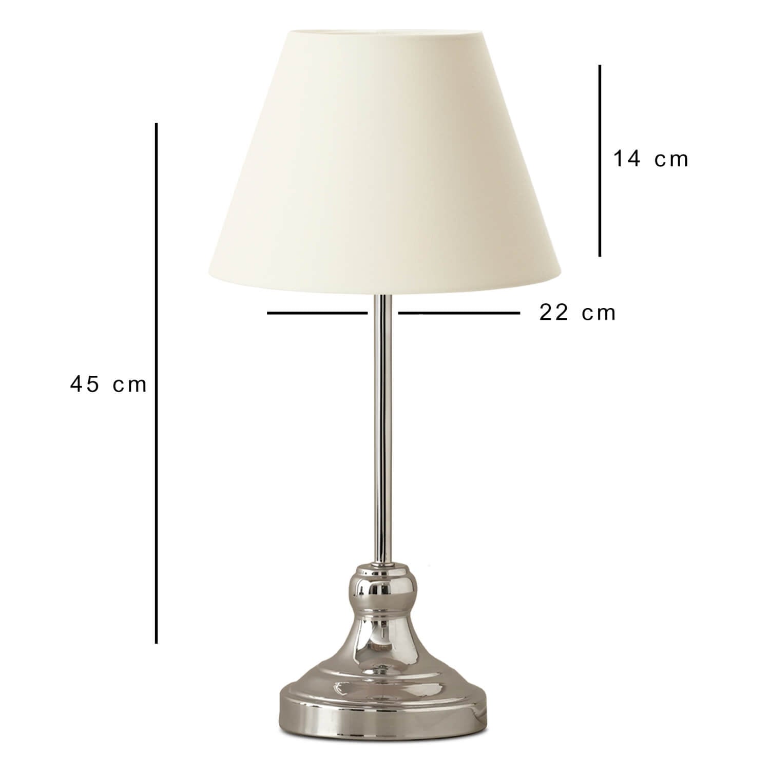 Edel Chrome Body White Shade Table Lamp | ByLamp