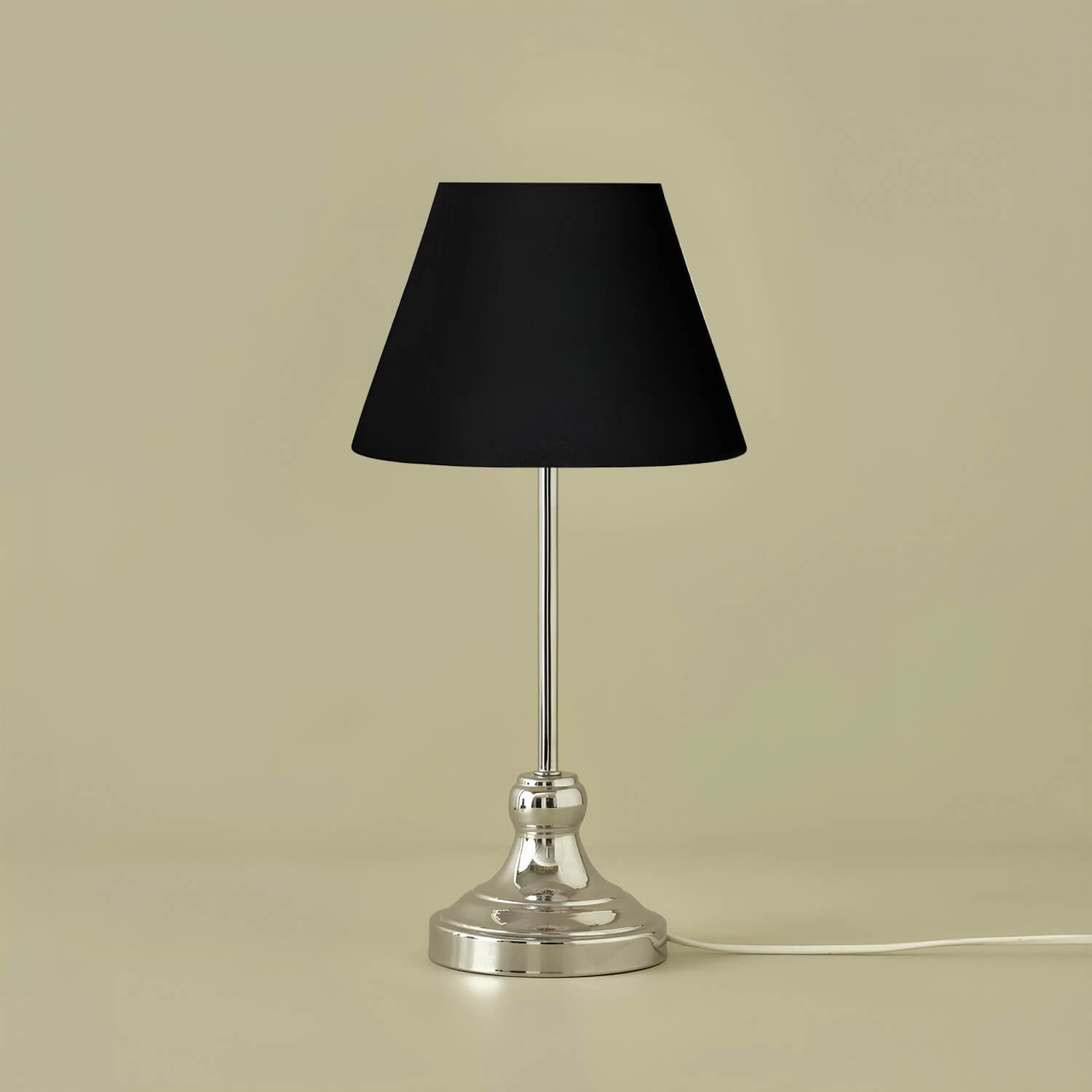 Edel Chrome Body Black Shade Lamp | ByLamp