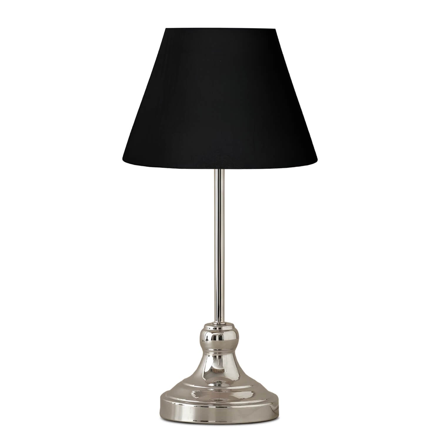 Edel Chrome Body Black Shade Lamp | ByLamp