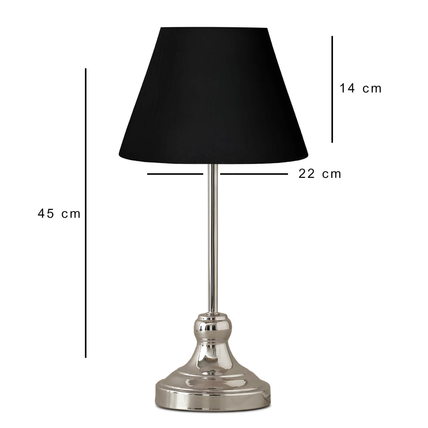 Edel Chrome Body Black Shade Lamp | ByLamp