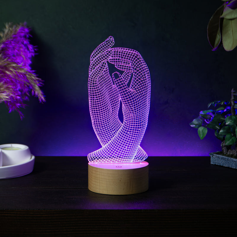 3D الأيدي هدية مصباح LED