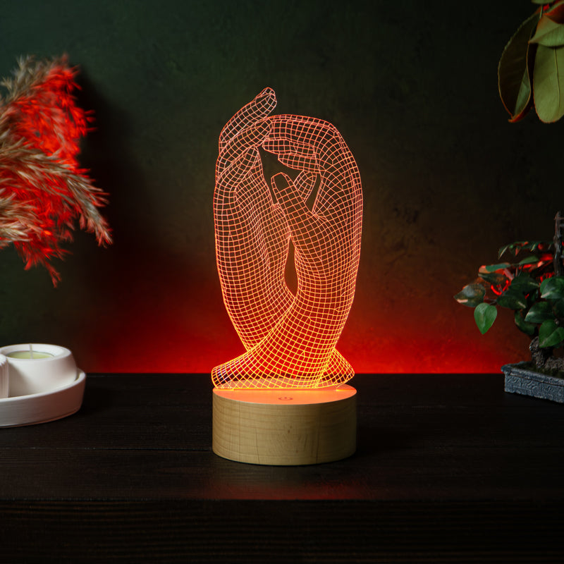 3D الأيدي هدية مصباح LED