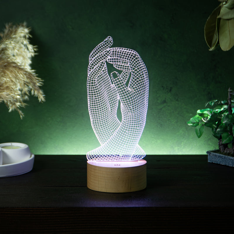 Lámpara LED de regalo de manos 3D