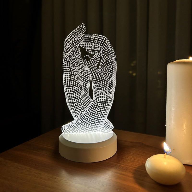 3D hands gift led lamp