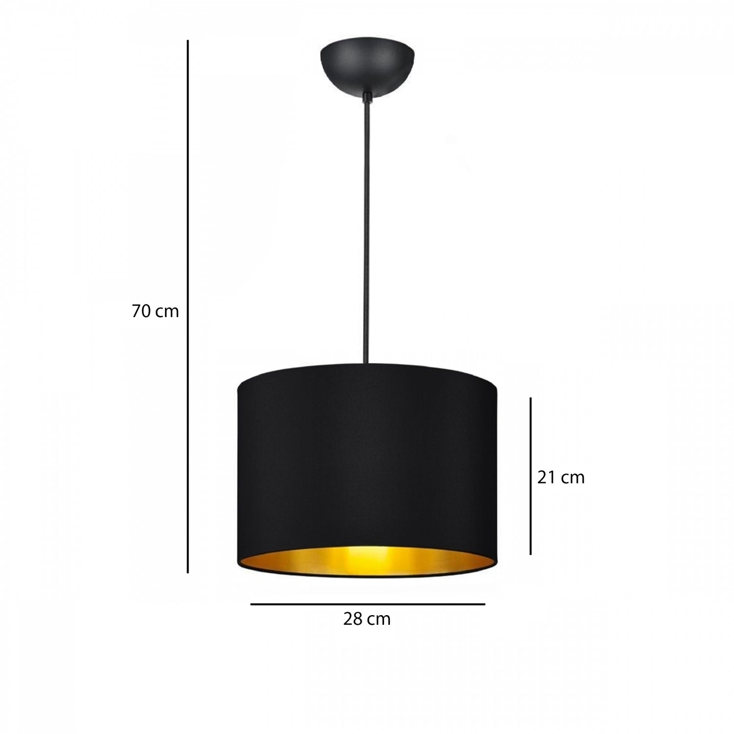 Exclusive Black Fabric 28 Lampshade Pendant Lamp | ByLamp