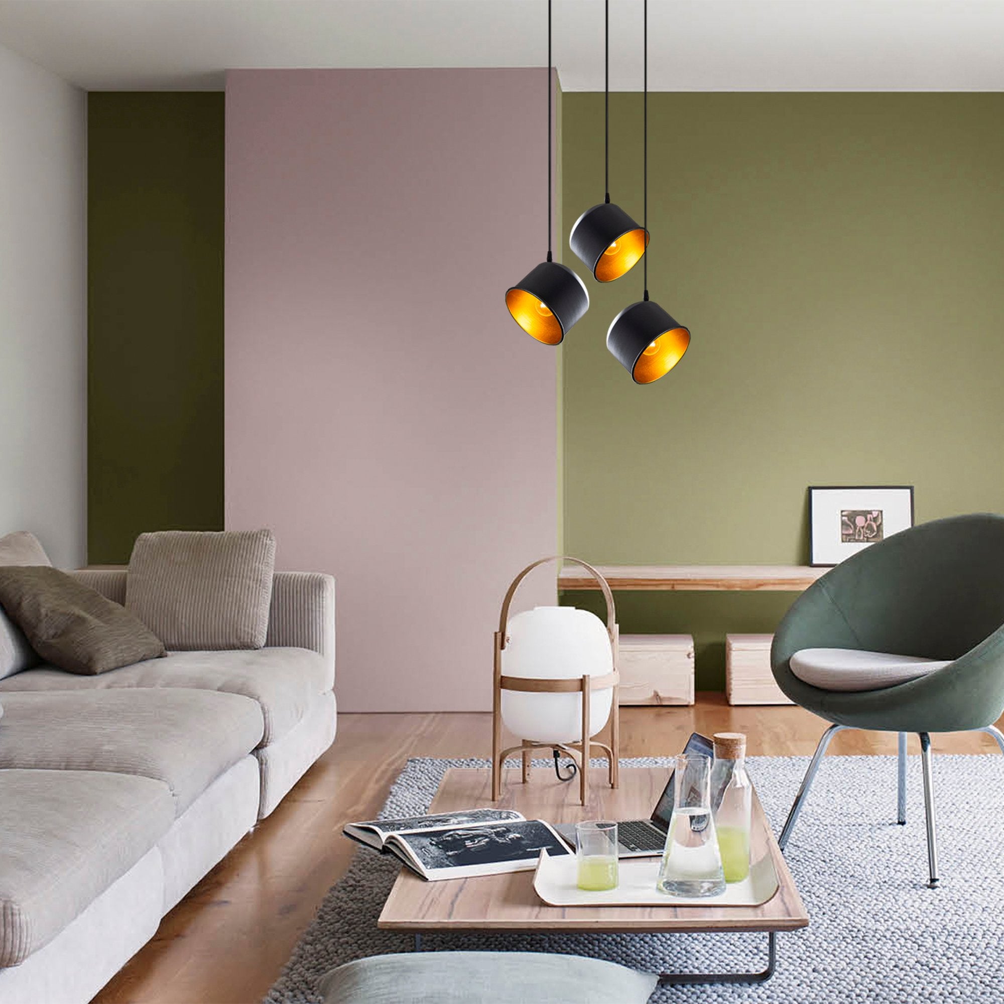 Fas 192 Black 3 Sıvama Sarkıt Aydınlatma | ByLamp