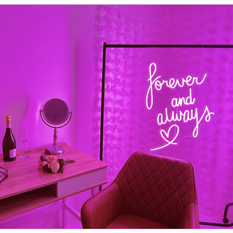 Neon Lamp with Forever and Always Text