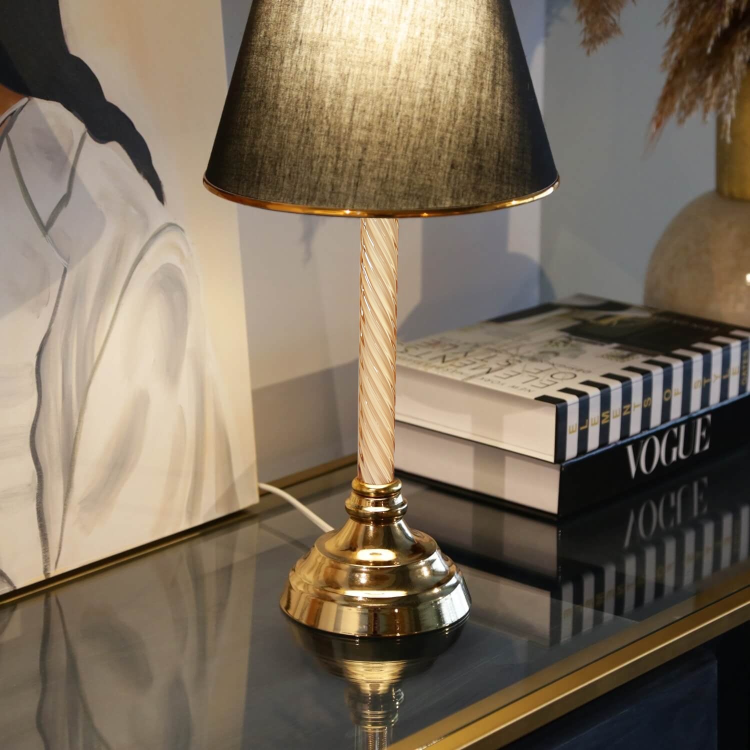 Gold Feet Black Decorative Lampshade Table Lamp | ByLamp