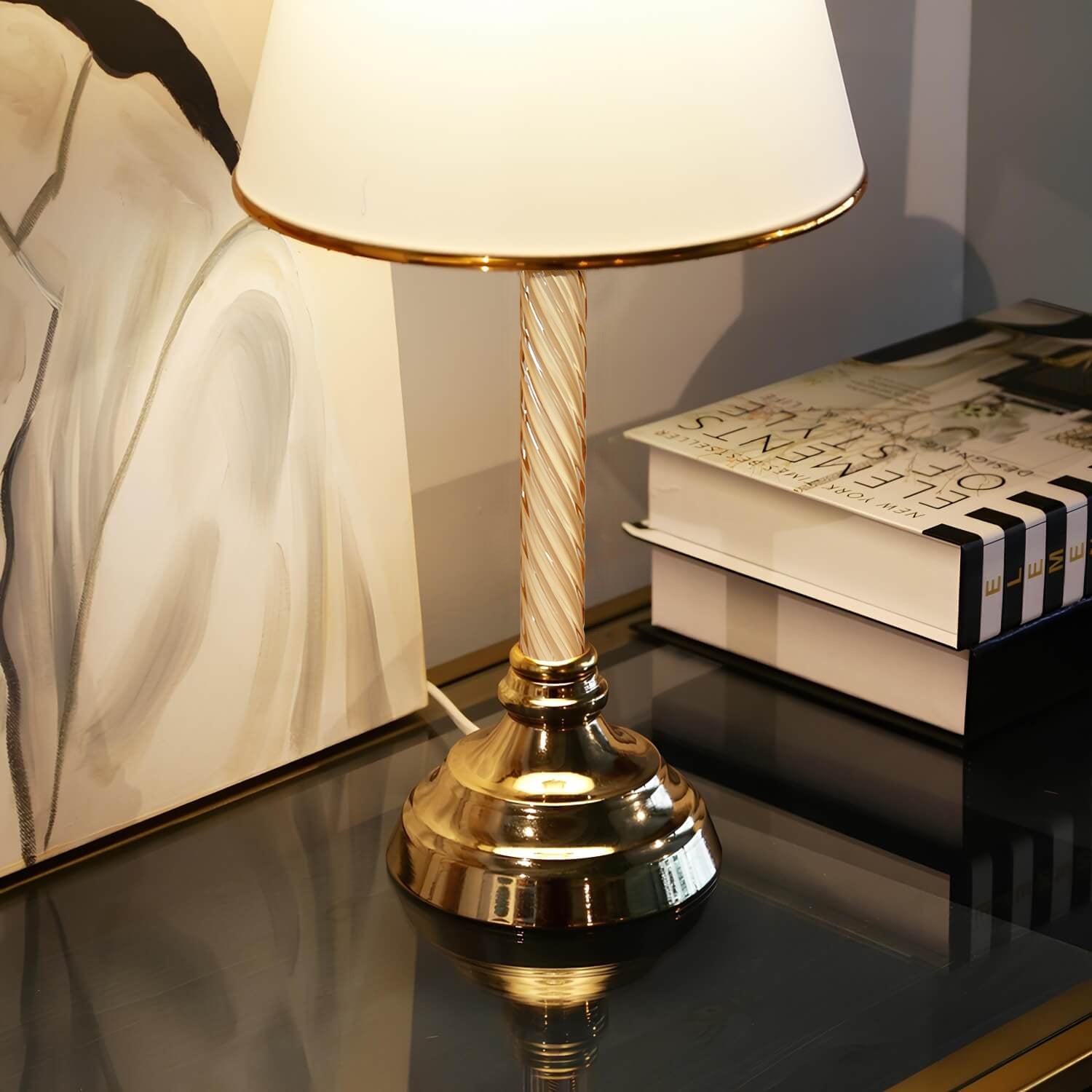 Gold-Legged White Decorative Lampshade Table Lamp | ByLamp