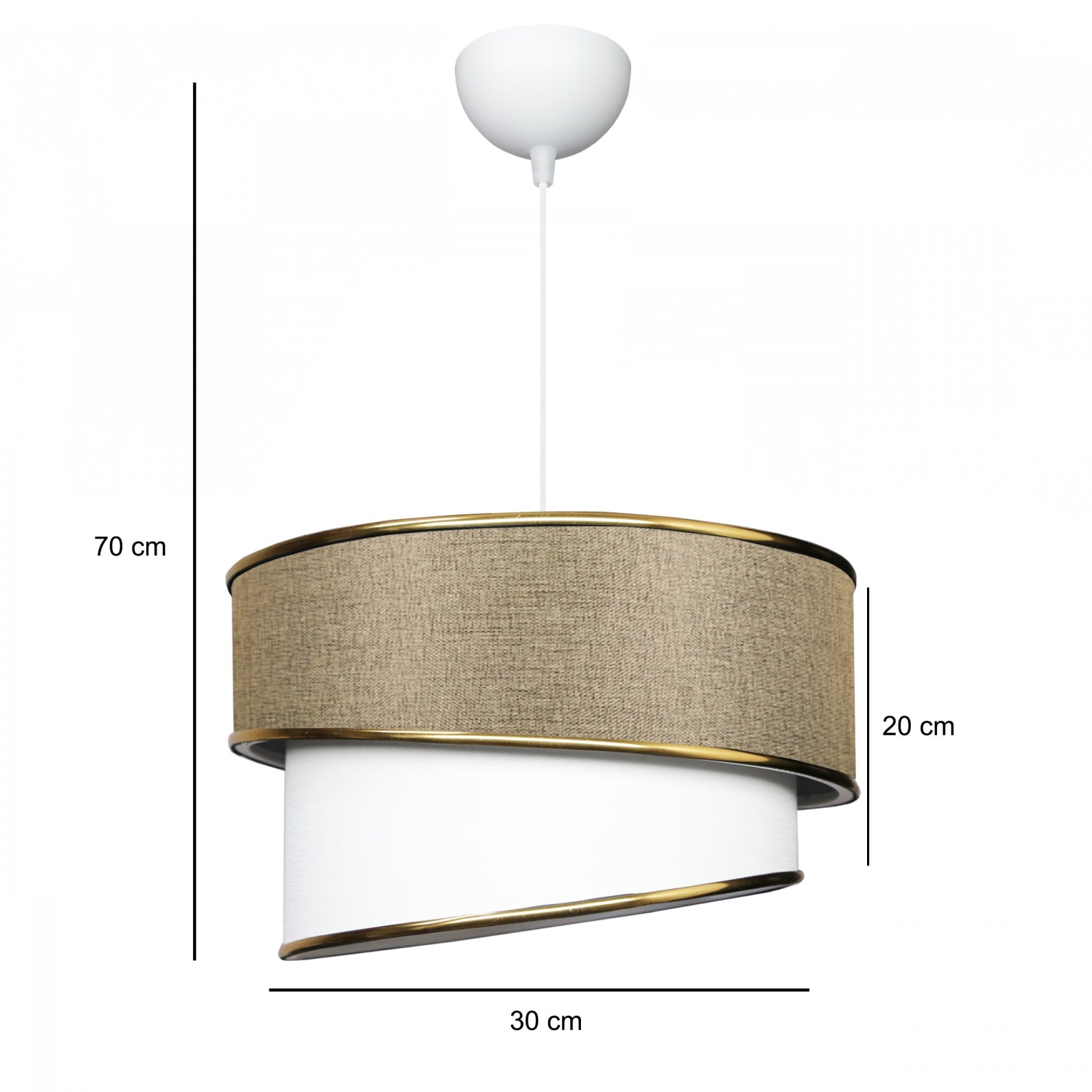 Gold Fabric Kumbeige Design Single Lampshade Pendant Lamp | ByLamp