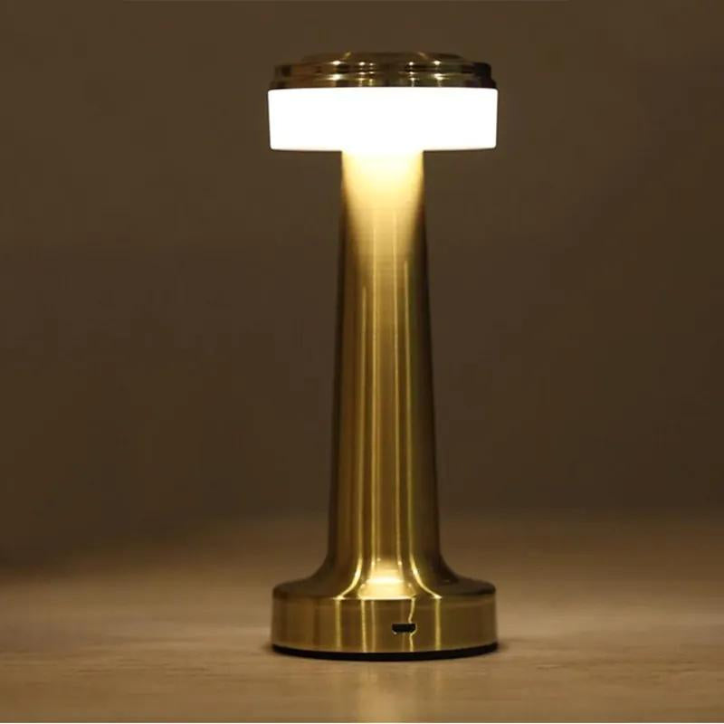 Gold Masa Lambası Dokunmatik 3 Işık Rengi Dim Edilebilir