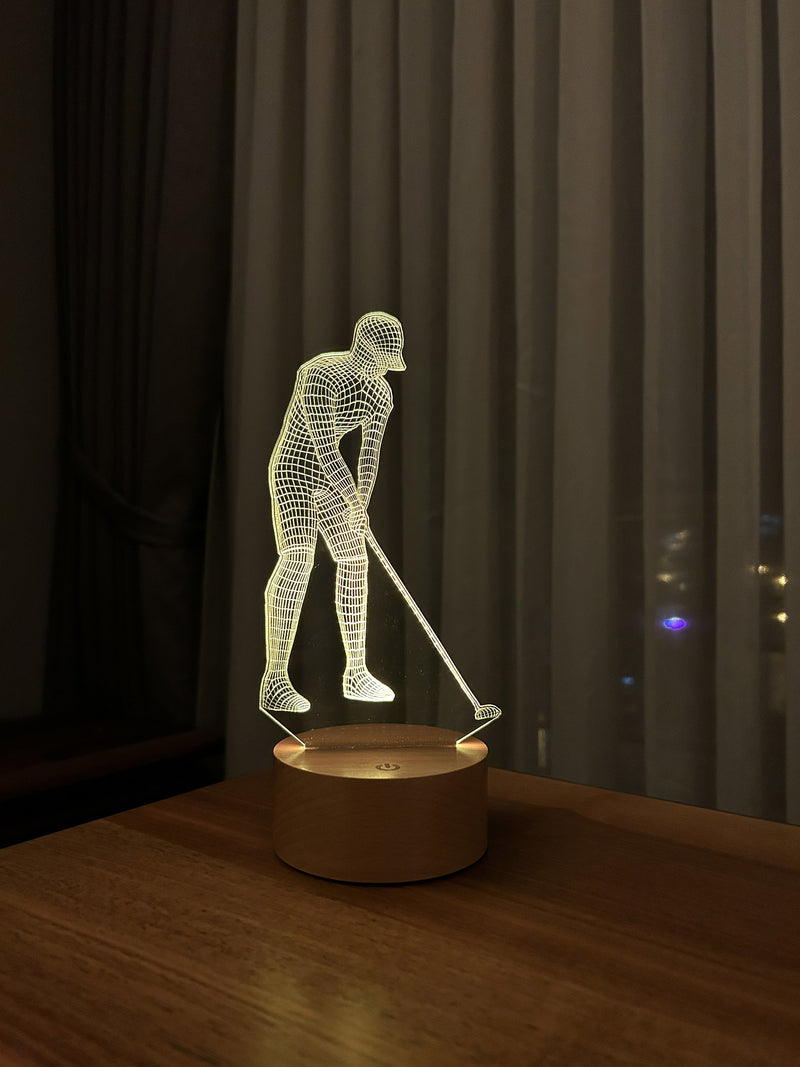 Golfçü Figürlü Dekoratif Hediye Led Masa Lambası | BYLAMP