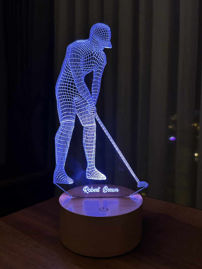 Golfçü Figürlü Dekoratif Hediye Led Masa Lambası | BYLAMP