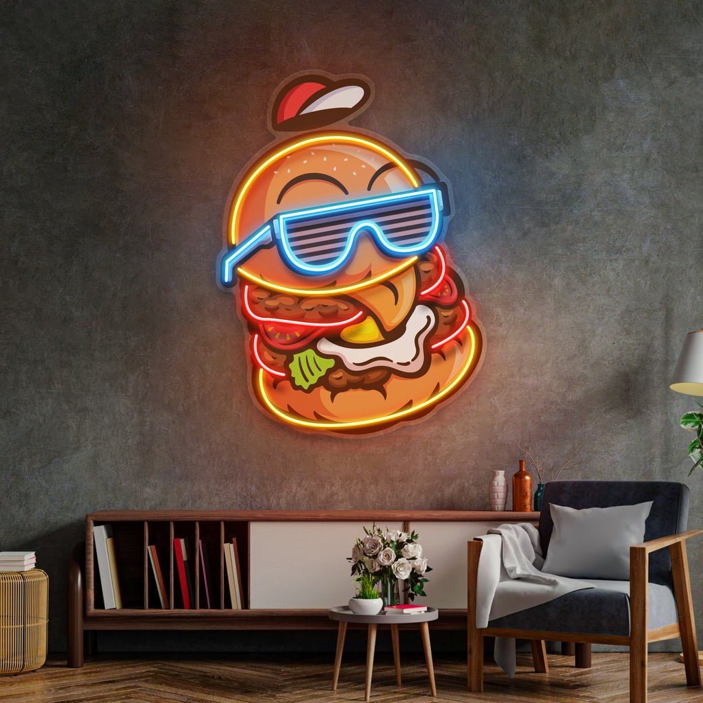 Havalı Hamburger Neon Lamba | ByLamp