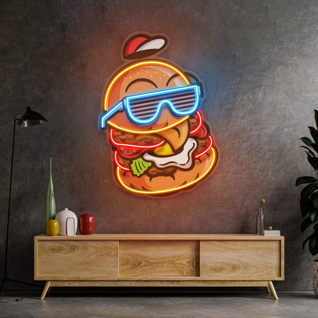 Havalı Hamburger Neon Lamba | ByLamp