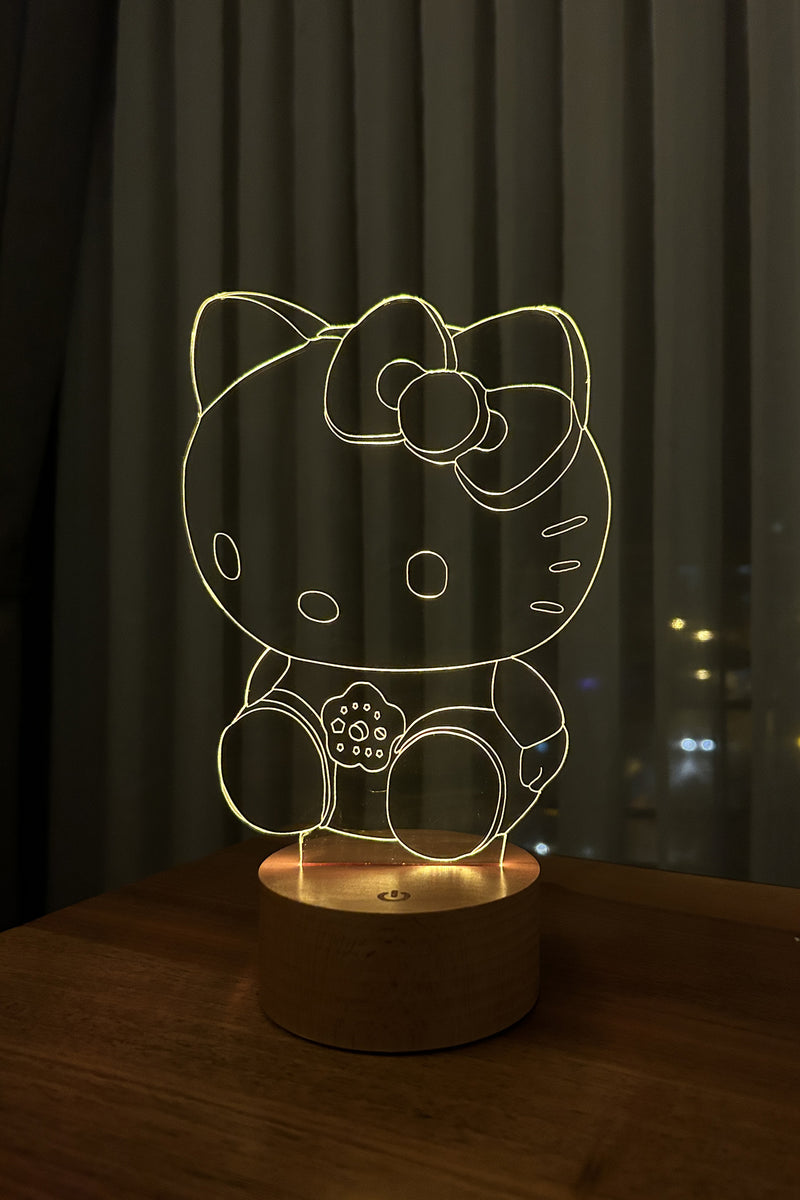 Hello Kitty Figürlü Dekoratif Hediye Led Masa Lambası | BYLAMP