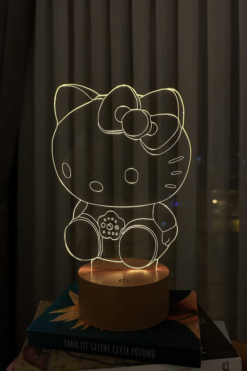 Hello Kitty Figürlü Dekoratif Hediye Led Masa Lambası | BYLAMP