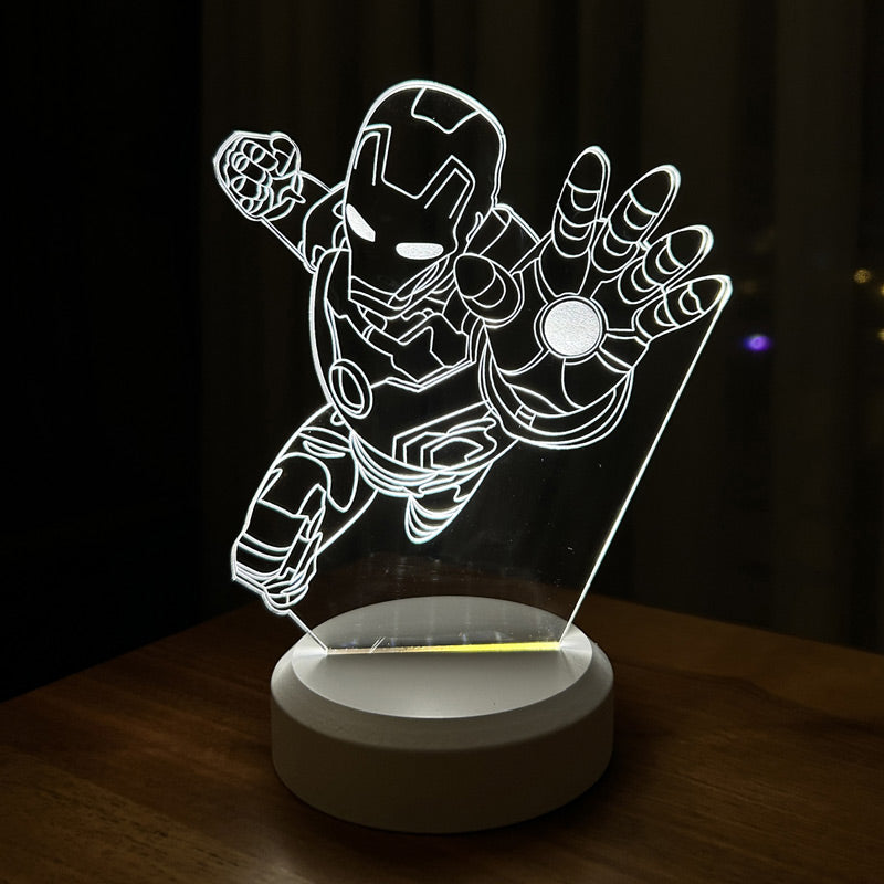 Uçan Iron Man Figürlü Dekoratif Hediye Led Masa Lambası | BYLAMP