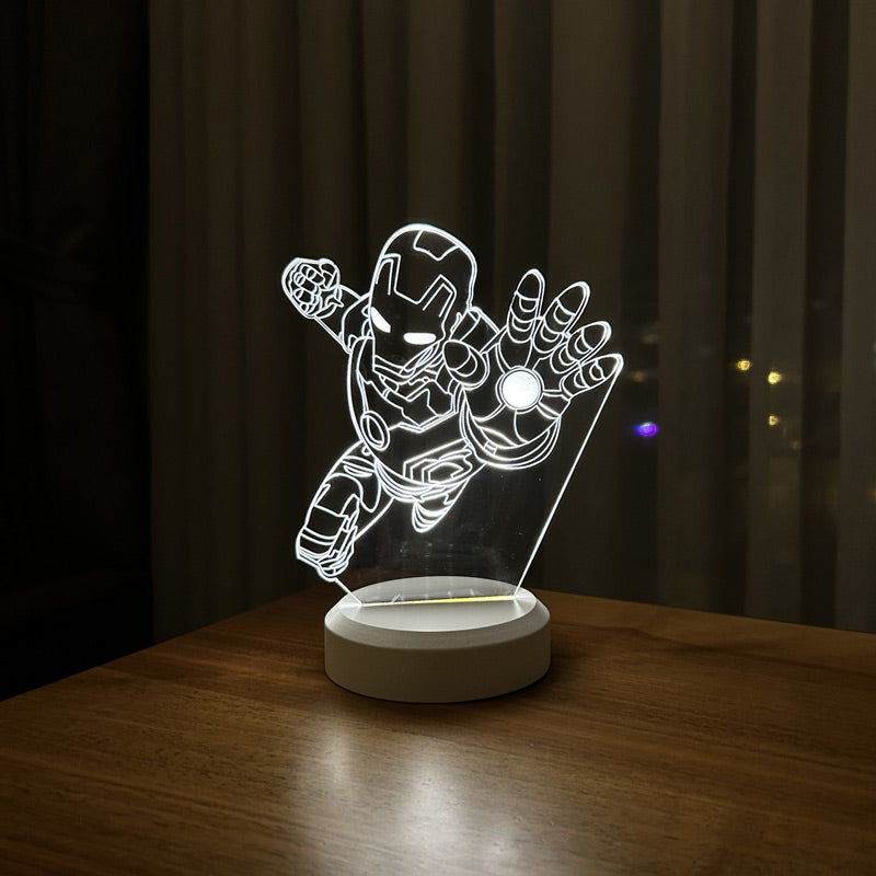 Uçan Iron Man Figürlü Dekoratif Hediye Led Masa Lambası | BYLAMP