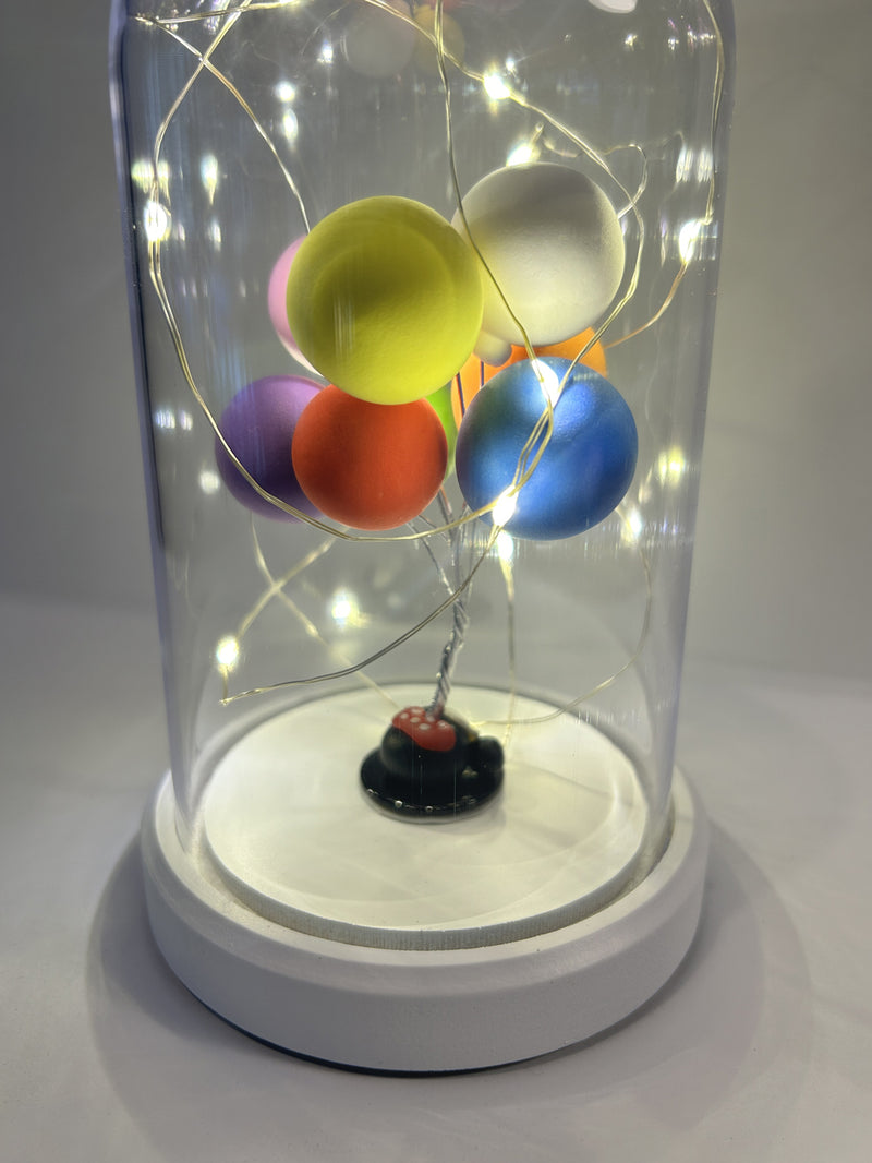 Illuminated Glass Fanus Balloon Figure Lamp