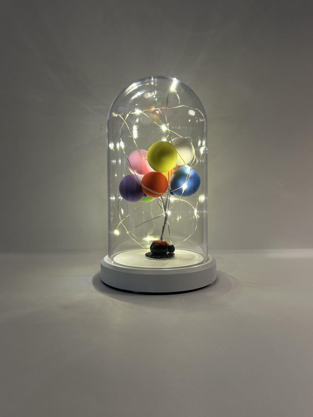 Illuminated Glass Fanus Balloon Figure Lamp