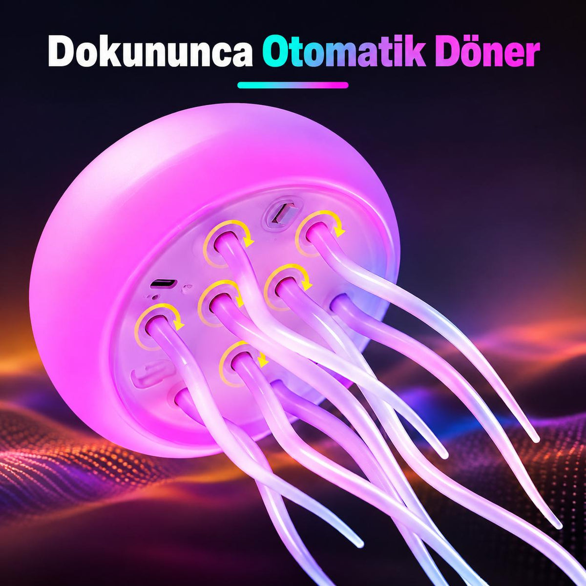 Jellyfish  RGB Şarjlı Denizanası LED Lamba | ByLamp