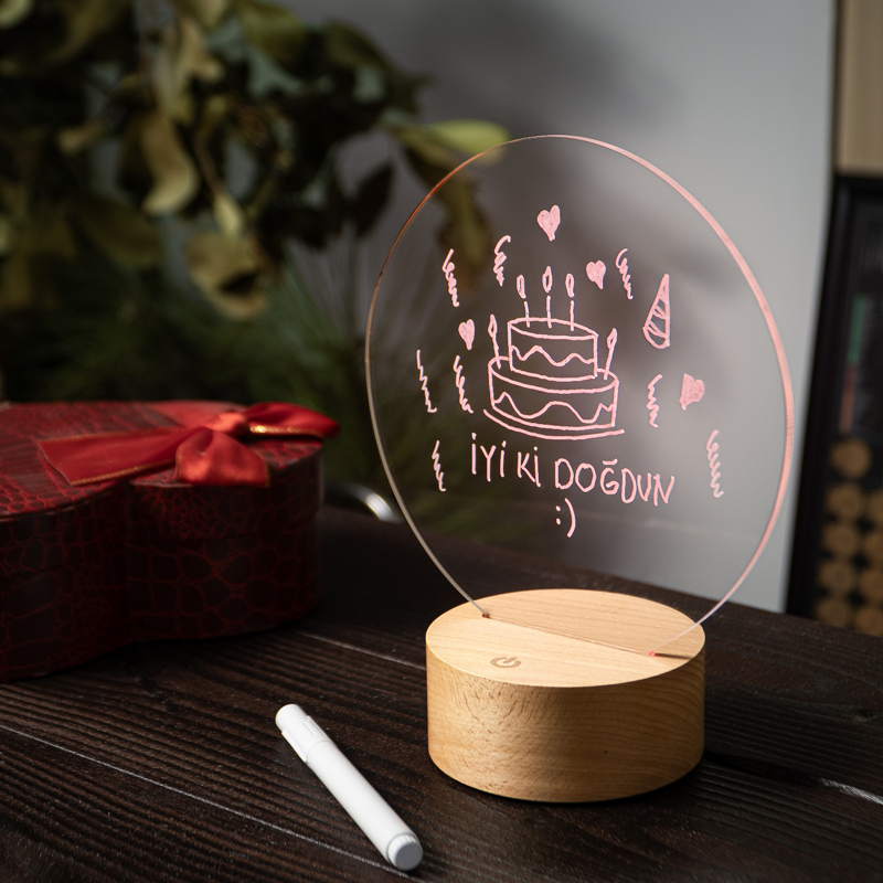 Writable 7 Colors LED Message Board Night Light with Pen | ByLamp