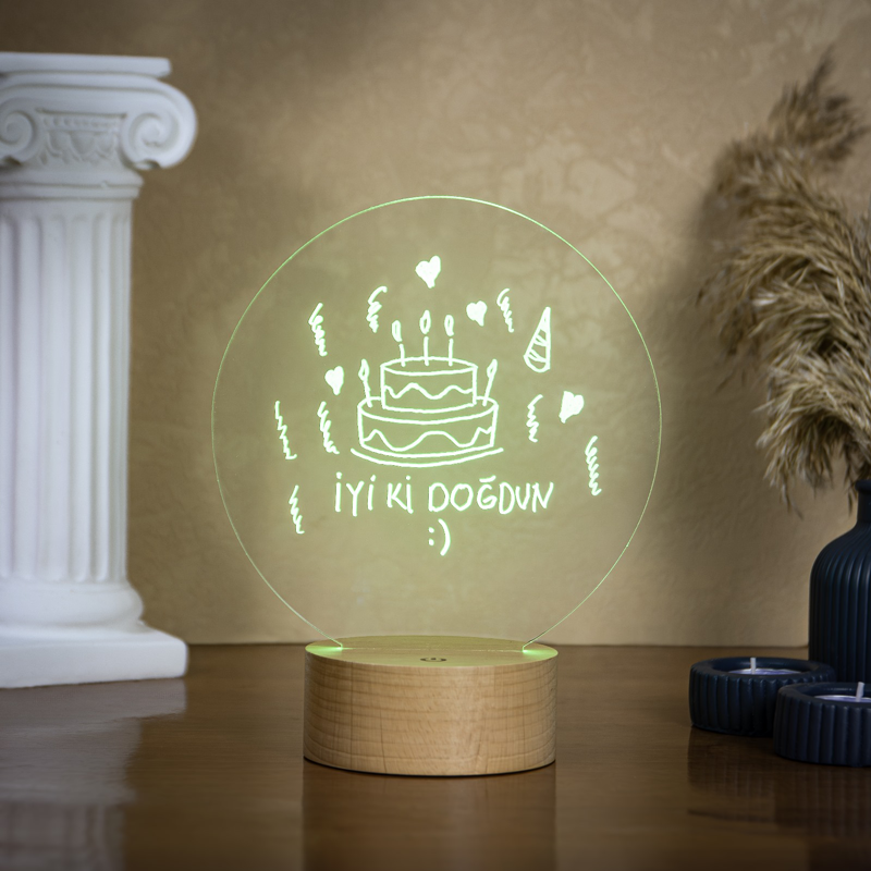 Writable 7 Colors LED Message Board Night Light with Pen | ByLamp