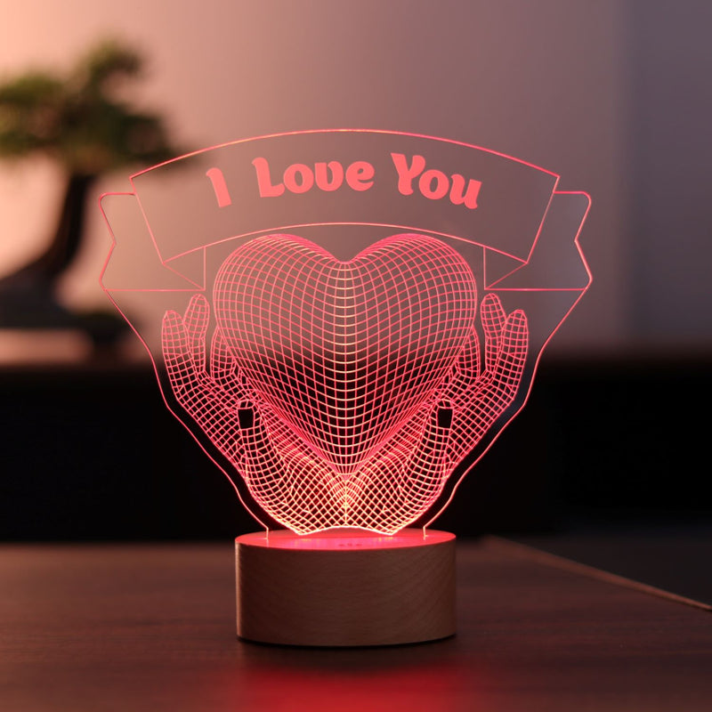 3D Heart Hands Gift LED Lamp