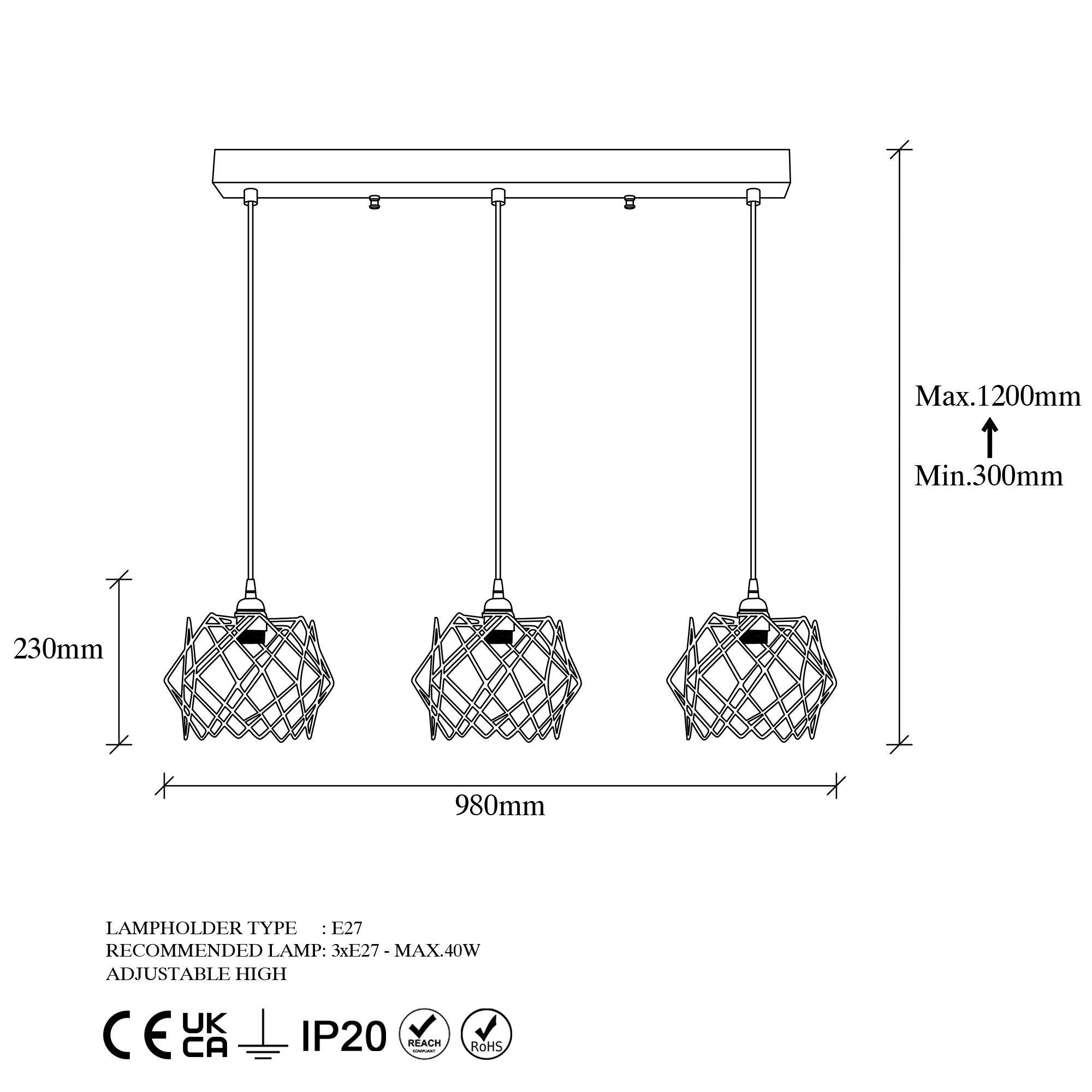 Karakaş Nus 6611 Tel Sarkıt Aydınlatma | ByLamp