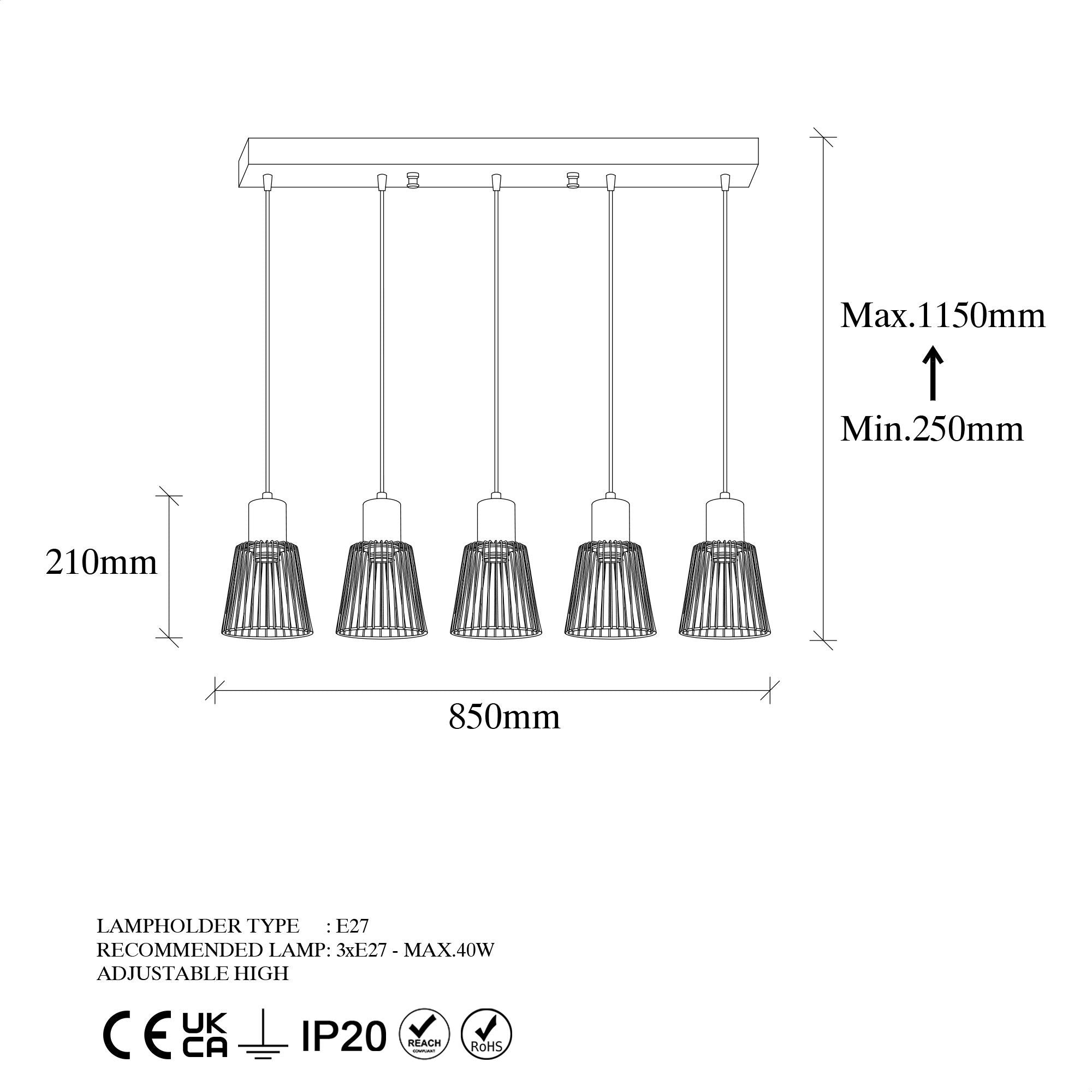 Kemtel 11856 Tel Sarkıt Aydınlatma | ByLamp